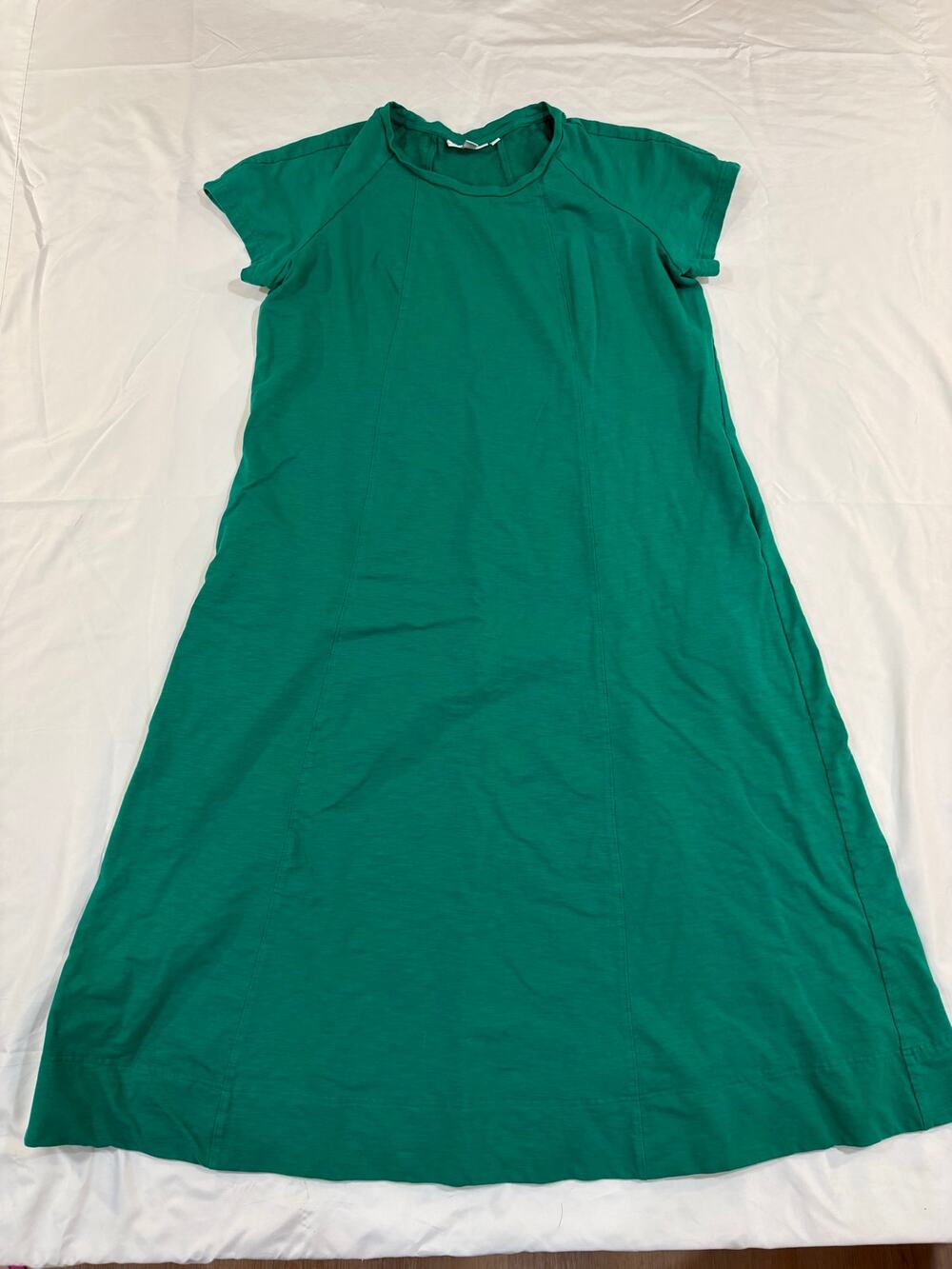 Chicos Bright Green Cotton Tee Shirt Maxi Dress Size 2 Large